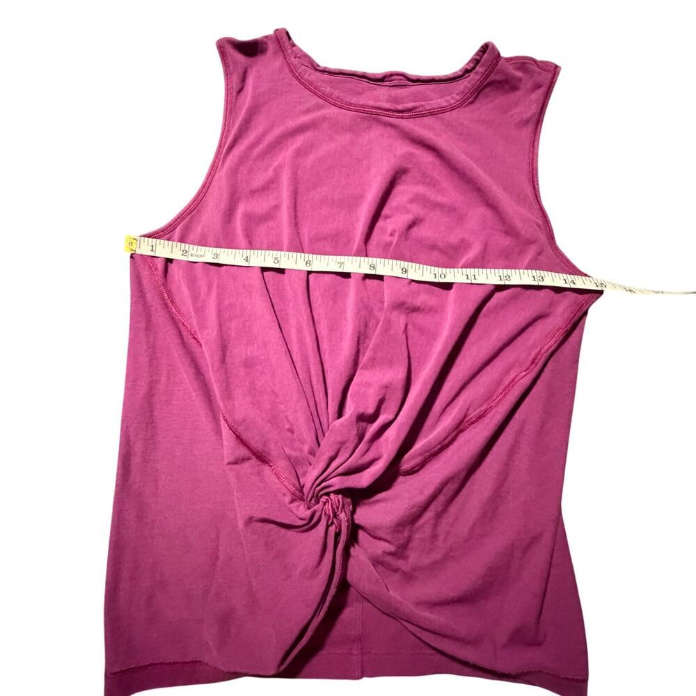Lululemon magenta purple top fits like sz 6 runched at stomach cute yoga summer - Picture 2 of 7